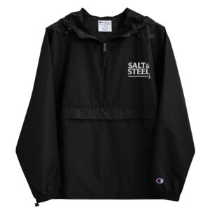 salt & steel embroidered packable champion jacket