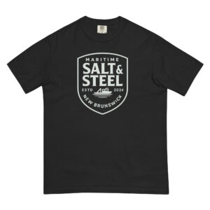 the salt & steel maritime shield badge tee